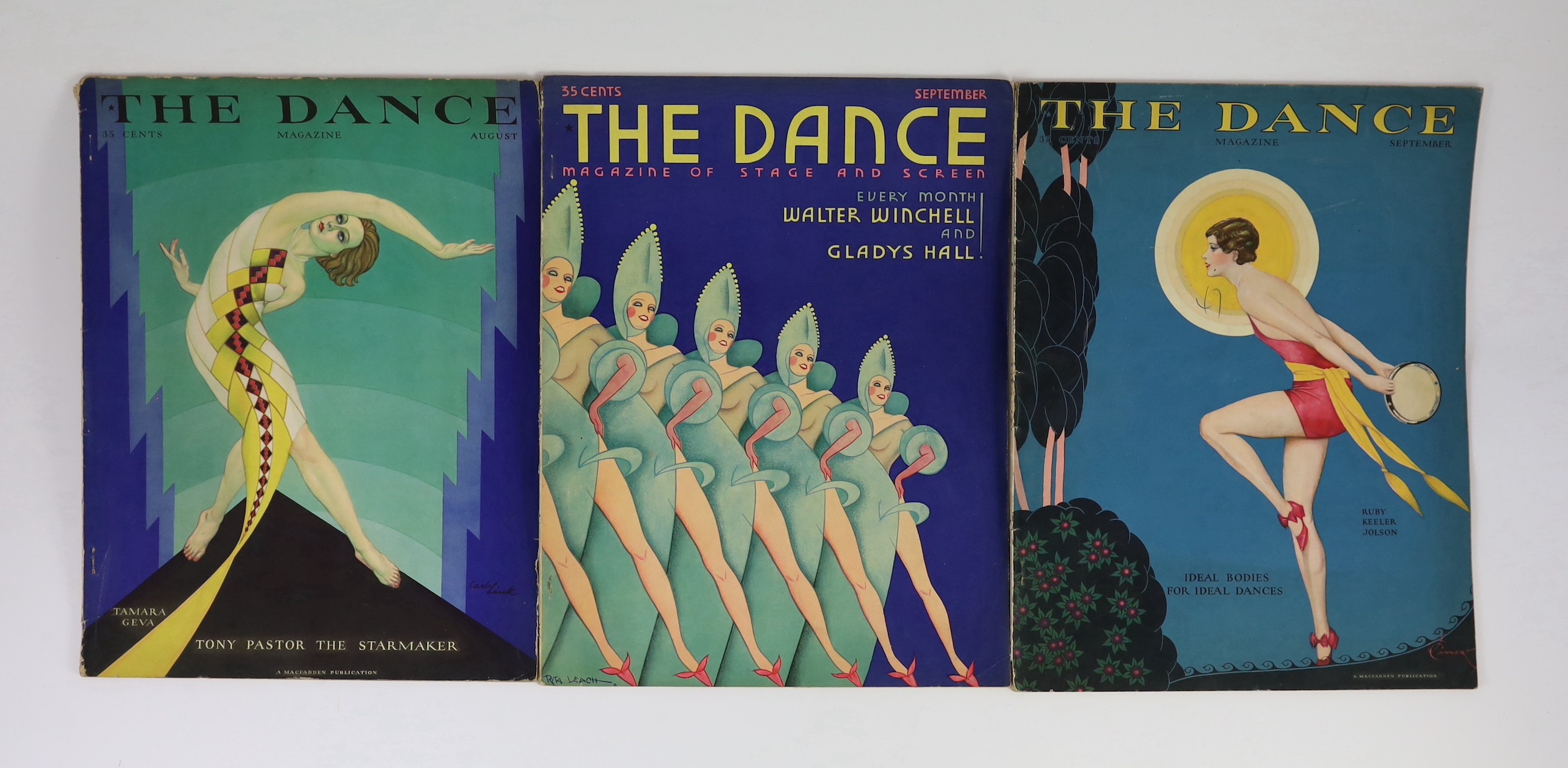 Plaisir de France Magazine - 2 issues, January/February & March, 1947; The Dance Magazine - 5 issues, August-November, 1929 & September, 1930, together with the Plaire magazine, number 6, 1946, (8)